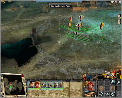 Initial troop deployment. But as I see it now, I should place halberdiers in front of handgunners :) - Mission 3: The town's defence - Imperial Campaign: Act I - Warhammer: Mark of Chaos - Game Guide and Walkthrough