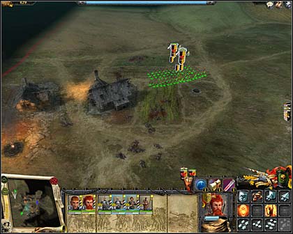 Those two lonely buildings, which should be defended, but is this possible? - Mission 3: The town's defence - Imperial Campaign: Act I - Warhammer: Mark of Chaos - Game Guide and Walkthrough
