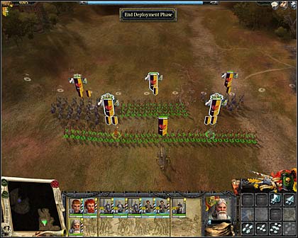 Deployment of troops with two Knights' regiments - Mission 1: Priest needs a rescue - Imperial campaign: Act III - Warhammer: Mark of Chaos - Game Guide and Walkthrough