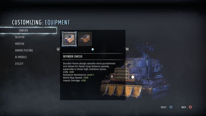 By selecting one of them you will notice a list of objects which can be modified - Wasteland 3: Kodiak - how to upgrade? - FAQ - Wasteland 3 Guide, Walkthrough