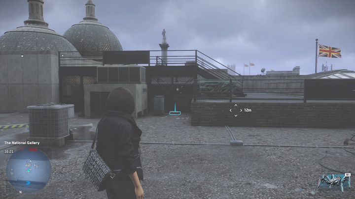 In the side street next to the building, you will find a fence with banners - Watch Dogs Legion: Relics - City of Westminster map, locations - City of Westminster - Watch Dogs Legion Guide