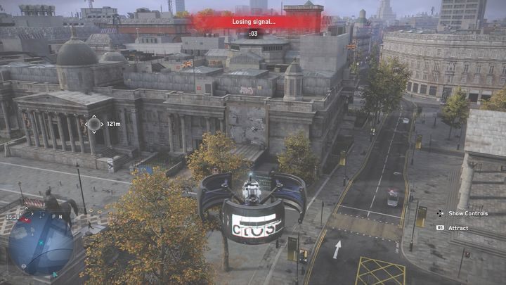 The space for Paste-Up was placed on the building at the southern border of the restricted zone - Watch Dogs Legion: Paste Up - City of Westminster map, locations - City of Westminster - Watch Dogs Legion Guide