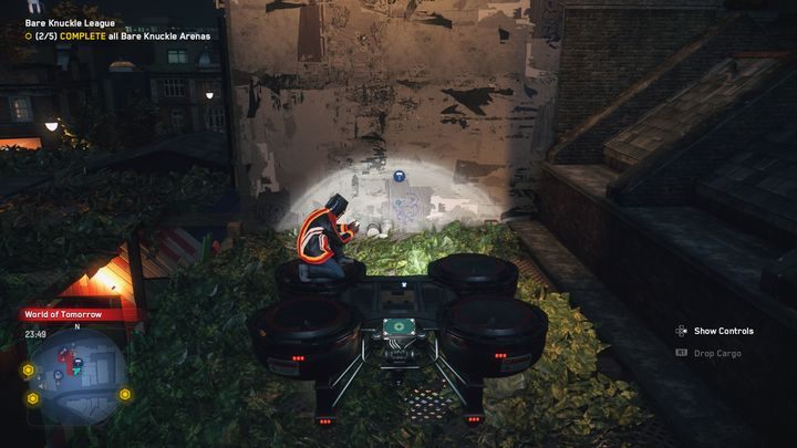 Street art is located in the World of Tomorrow bar - Watch Dogs Legion: Paste Up - Islington & Hackney map, locations - Islington & Hackney - Watch Dogs Legion Guide