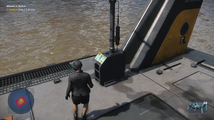 After receiving further instructions, jump into the water and swim to the marker on the map or use a motorboat - Watch Dogs Legion: Wheels in Motion - walkthrough - Side missions - Watch Dogs Legion Guide