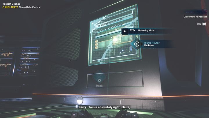 When you have finished uploading the virus, go up, jumping on the next steps - Watch Dogs Legion: DedSec from the Ashes - walkthrough - DedSec Missions - Watch Dogs Legion Guide