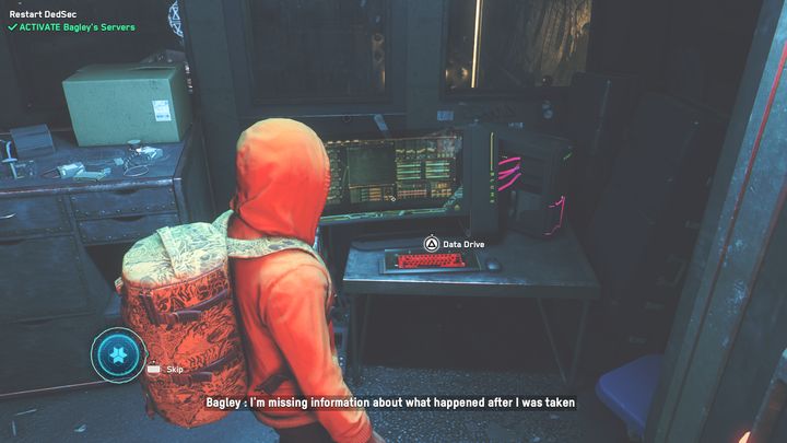 Then contact Sabine, you'll have to go down one floor - Watch Dogs Legion: DedSec from the Ashes - walkthrough - DedSec Missions - Watch Dogs Legion Guide