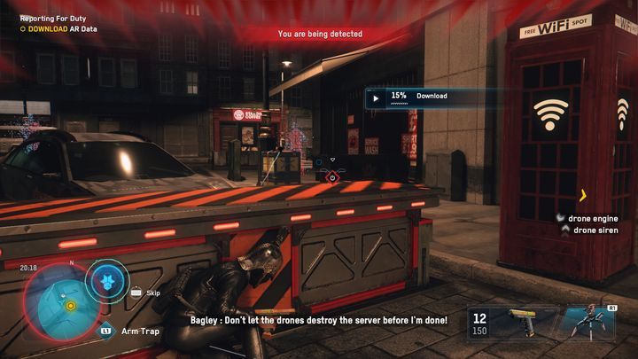 By downloading the data, enemies will be on the left - Watch Dogs Legion: Reporting for Duty - walkthrough - DedSec Missions - Watch Dogs Legion Guide