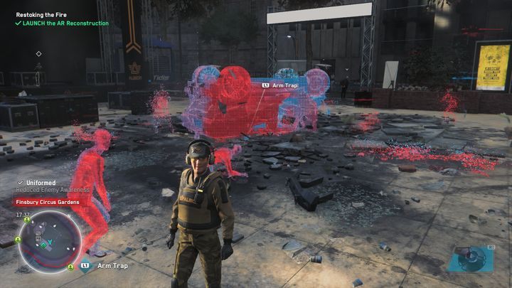 In the reconstruction, you will see what happened earlier in this place - Watch Dogs Legion: Restoking the Fire - walkthrough - Albion Missions, part 2 - Watch Dogs Legion Guide