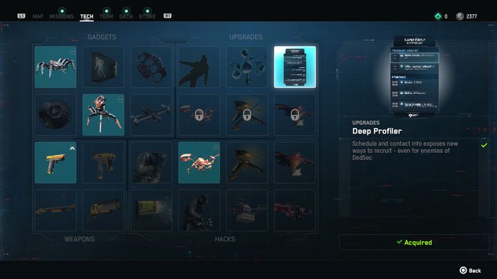 We develop the characters using Tech, which is located in the game menu - Watch Dogs Legion: Character development - Team - Watch Dogs Legion Guide