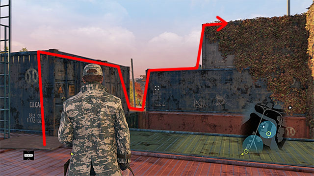 Exit the container and turn left - Mission 5 (A Blank Spot There-ish) | Main missions - Act II - Main missions - Act II - Watch Dogs Game Guide