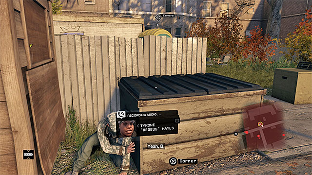 Walk around the first building, from the right side, and keep quiet after you approach the person in the bulletproof vest and the helmet - Mission 8 (Not a Job for Tyrone) | Main missions - Act II - Main missions - Act II - Watch Dogs Game Guide