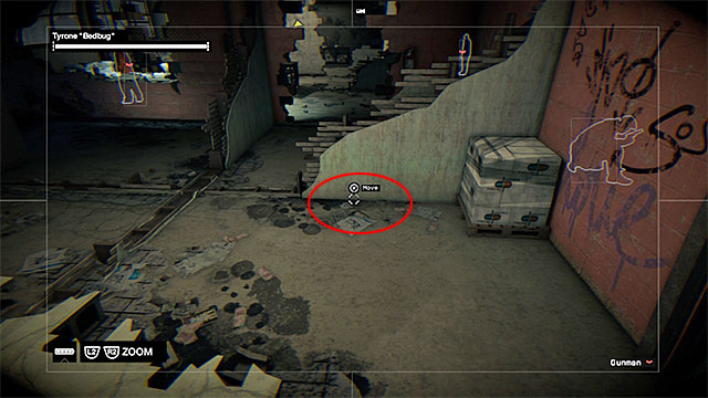 The suggested spot that you instruct Bedbug into - Mission 14 (Planting a Bug) | Main missions - Act II - Main missions - Act II - Watch Dogs Game Guide