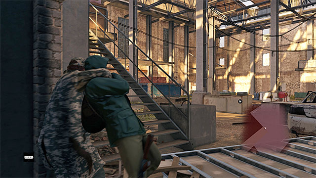 One of the enemies guarding the ground floor of the building - Mission 15 (Way Off the Grid) | Main missions - Act II - Main missions - Act II - Watch Dogs Game Guide