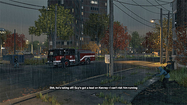 Stopping the firetruck is your last objective in this mission - Mission 15 (Way Off the Grid) | Main missions - Act II - Main missions - Act II - Watch Dogs Game Guide
