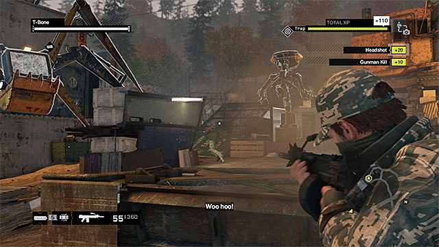 Remain within short distance of T-Bone and deal with the enemy soldiers aggressively - Mission 5 (For the Portfolio) | Main missions - Act III - Main missions - Act III - Watch Dogs Game Guide