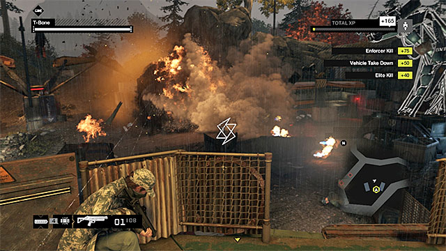 The grenade launcher allows you to eliminate some of the attacking enemy forces, quickly and easily. - Mission 5 (For the Portfolio) | Main missions - Act III - Main missions - Act III - Watch Dogs Game Guide