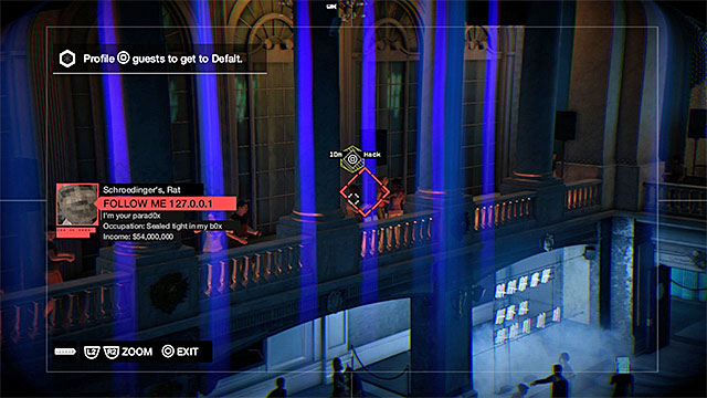 The last person is on one of the balconies above - Mission 4 (The Defalt Condition) | Main missions - Act IV - Main missions - Act IV - Watch Dogs Game Guide