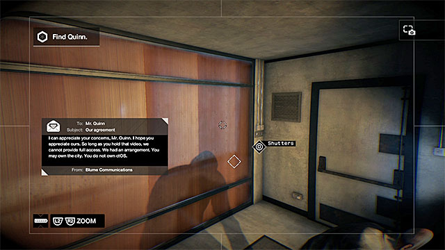 Open the shutters - Mission 7 (No Turning Back #1) | Main missions - Act IV - Main missions - Act IV - Watch Dogs Game Guide