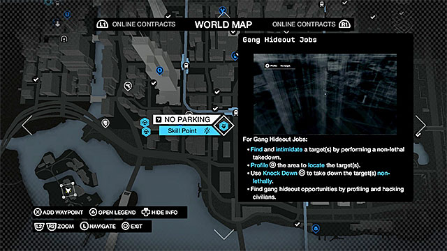 An example marker of a gang hideout - Ways to unlock and general premises | Gang Hideouts - Gang Hideouts - Watch Dogs Game Guide