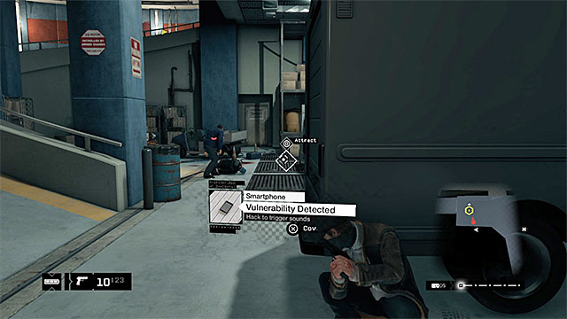 The phone will distract the second policeman - Mission 1 (Bottom of the Eighth) | Main missions - Act I - Main missions - Act I - Watch Dogs Game Guide