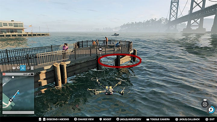 This point is under a small pier - Research points - locations 62-112 - Collectibles - Watch Dogs 2 Game Guide