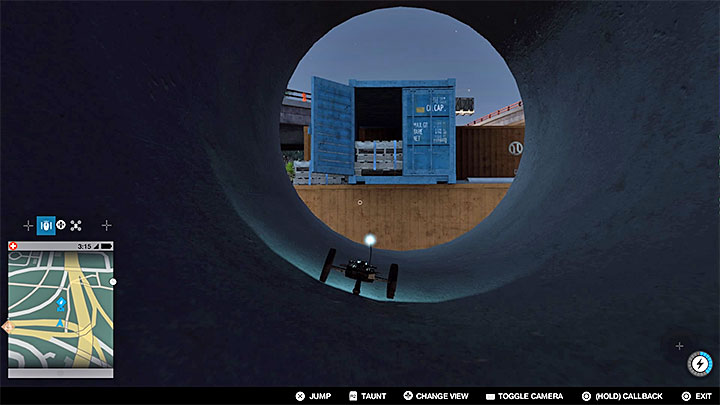 Drive through the pipe, when youre in the spot shown above make another jump to get to the container with the paint - Paint jobs, clothing and unique vehicles - Collectibles - Watch Dogs 2 Game Guide