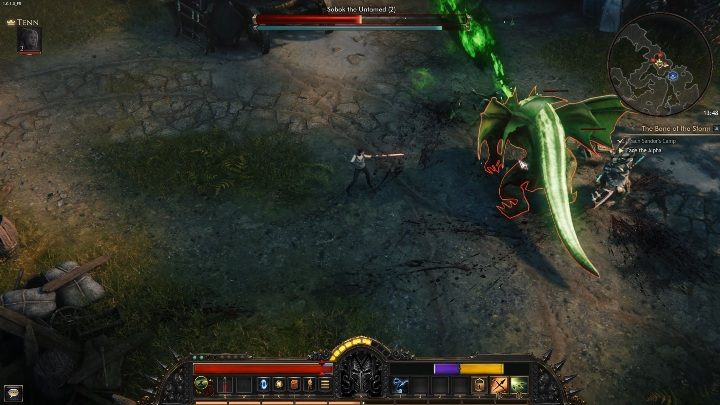 The boss special attack is to breathe green fire - Sobok the Untamed | Bosses in Wolcen - Bosses - Wolcen Lords of Mayhem Guide