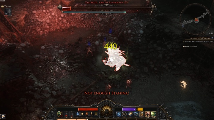 The boss can swing his paws - he can push you away and quickly attack - Zaalbezul. Arm of Ashtaroth | Bosses in Wolcen - Bosses - Wolcen Lords of Mayhem Guide
