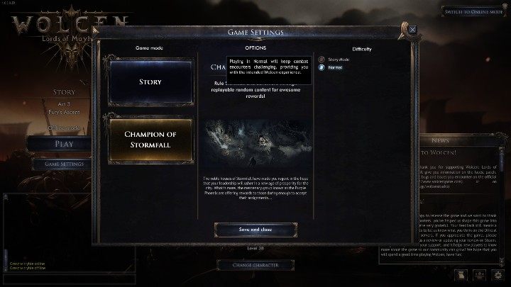 You can, however, change it at any time in the games starting menu - How do I change the difficulty level in Wolcen? - FAQ - Wolcen Lords of Mayhem Guide