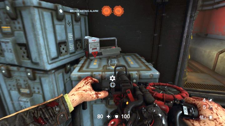 The only upgrade kit in this location. - Recover the New Orleans Dossier | Collectibles and secrets - Chapter 6 - A New Suit - Wolfenstein II: The New Colossus Game Guide