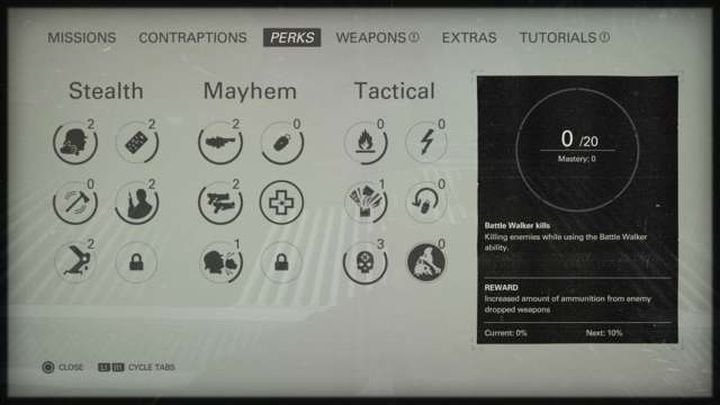 Complete actions to level up perks. - Perks in Wolfenstein 2: The New Colossus - Game Guide - Wolfenstein II: The New Colossus Game Guide