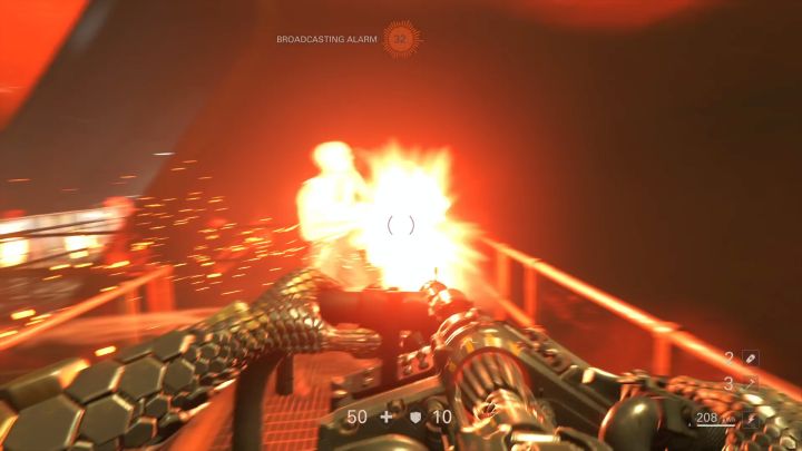 You can use the heavy laser to eliminate your enemies. - The Signal Walkthrough - Mission 1 - Reunion - Chapter 1 - Reunion - Wolfenstein II: The New Colossus Game Guide