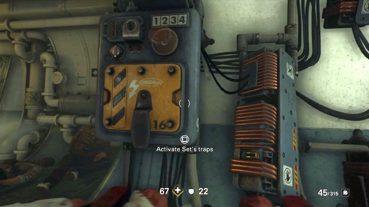 One of many trap activation switches. - Awakening Walkthrough - Mission 1 - Reunion - Chapter 1 - Reunion - Wolfenstein II: The New Colossus Game Guide