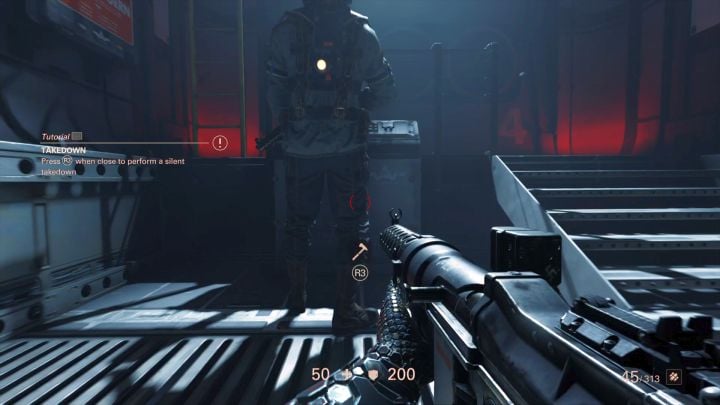Try to perform a stealth kill on this dude. - Under Siege Walkthrough - Mission 1 - Reunion - Chapter 1 - Reunion - Wolfenstein II: The New Colossus Game Guide