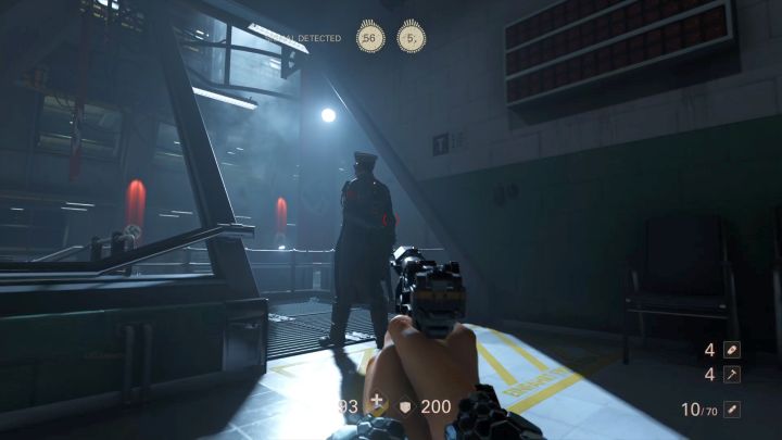 The first of the two Commanders is hard to miss. - Elevator and Hangar | Chapter 4 - Roswell | Walkthrough - Chapter 4 - Roswell - Wolfenstein II: The New Colossus Game Guide