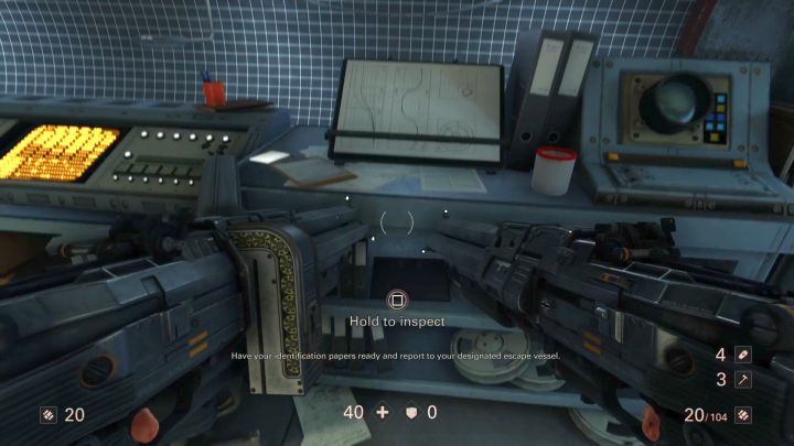 The next-to-last readable in this location. - Elevator and Hangar - Secrets and collectibles - Chapter 4 - Roswell - Wolfenstein II: The New Colossus Game Guide