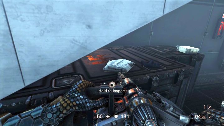 Another item hidden under stairs. - Secrets in Under Siege - Mission 1 - Reunion - Chapter 1 - Reunion - Wolfenstein II: The New Colossus Game Guide