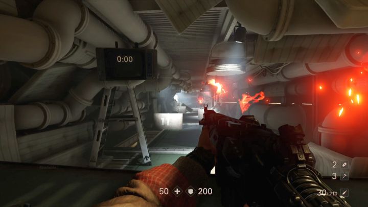 The drone has laser guns, but when god was awarding accuracy, it was apparently waiting in a different queue. - Reunion Walkthrough - Mission 1 - Reunion - Chapter 1 - Reunion - Wolfenstein II: The New Colossus Game Guide