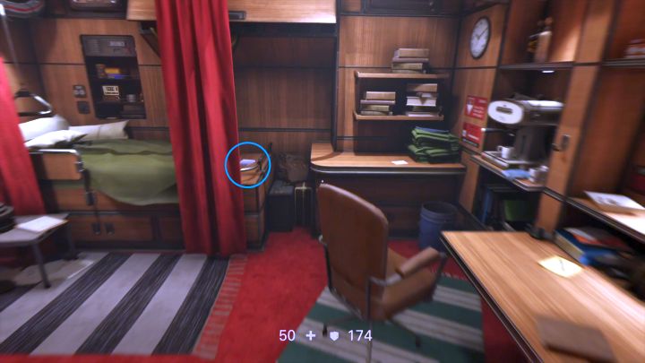 Readable #7 is hidden behind a curtain. - Secrets in Reunion - Mission 1 - Reunion - Chapter 1 - Reunion - Wolfenstein II: The New Colossus Game Guide