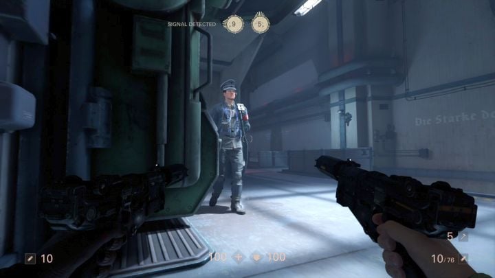 The first Commander you will be fighting here. - Rescue Horton | New Orleans | Walkthrough - Chapter 7 - New Orleans - Wolfenstein II: The New Colossus Game Guide