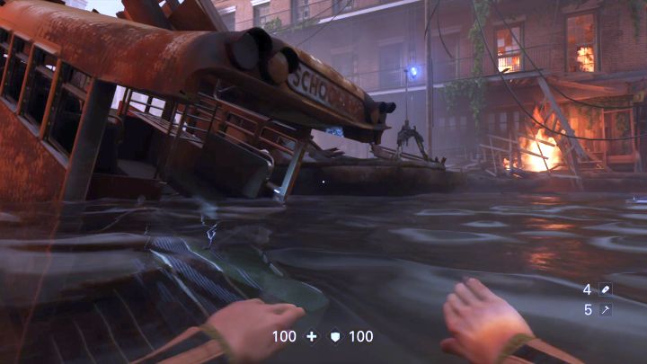 You must go through this bus to continue. - Rescue Horton | New Orleans | Walkthrough - Chapter 7 - New Orleans - Wolfenstein II: The New Colossus Game Guide