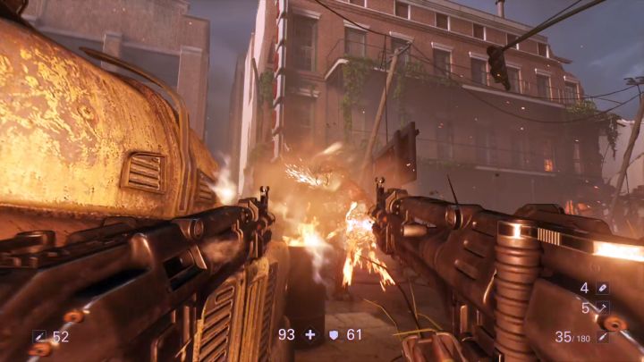 One of the many SuperSoldaten you will be facing here. - Rescue Horton | New Orleans | Walkthrough - Chapter 7 - New Orleans - Wolfenstein II: The New Colossus Game Guide