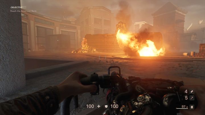 Another encounter with a Pancerhund. - Rescue Horton | New Orleans | Walkthrough - Chapter 7 - New Orleans - Wolfenstein II: The New Colossus Game Guide