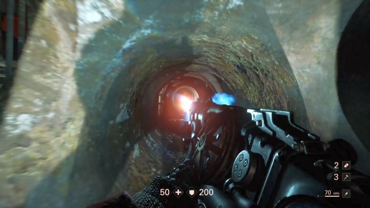 You have to cut through pipes with Laserkraftwerk/ Dieselkraftwerk. - Downtown | Reunion | Walkthrough - Chapter 2 - Wolfenstein II: The New Colossus Game Guide