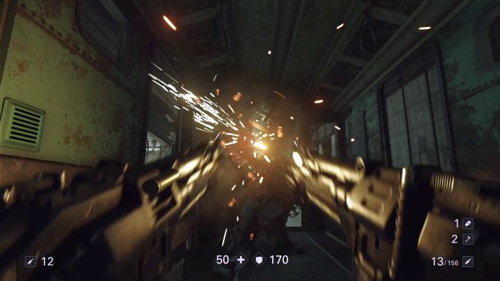 The Supersoldat can be eliminated inside the carriage. - The Subway | Reunion | Walkthrough - Chapter 2 - Wolfenstein II: The New Colossus Game Guide