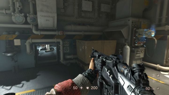 Entrance into the venting shaft. - Evas Hammer and Section F revisited | Old Secrets | Walkthrough - Chapter 3 - Old Secrets - Wolfenstein II: The New Colossus Game Guide