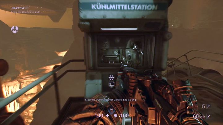 One of the many cooling stations used to replenish the coolant in the suit. - Surface | Venus | Walkthrough - Chapter 8 - Venus - Wolfenstein II: The New Colossus Game Guide