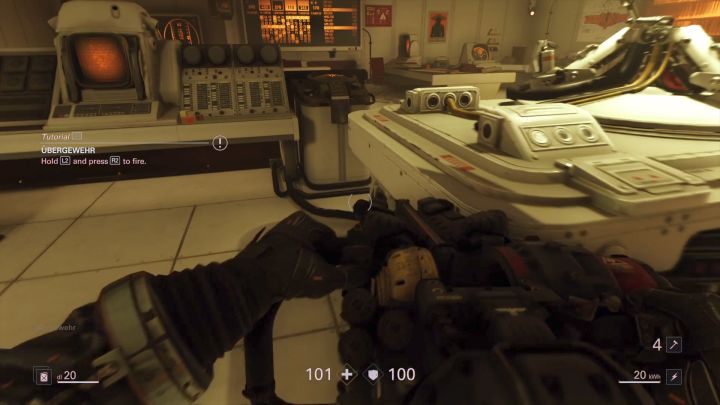 Ubergewehr is without a doubt the most powerful weapon in the game. - Surface | Venus | Walkthrough - Chapter 8 - Venus - Wolfenstein II: The New Colossus Game Guide