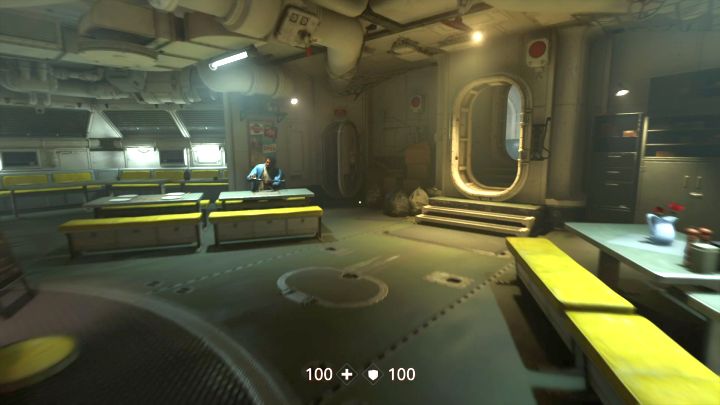 Paris Jack sitting at the canteen. - Lost at sea | Walkthrough - Chapter 9 - Lost at sea - Wolfenstein II: The New Colossus Game Guide