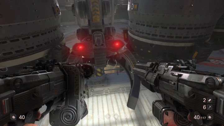 The robotic arm that you must climb. - Ausmerzer | Walkthrough - Chapter 10 - Ausmerzer - Wolfenstein II: The New Colossus Game Guide